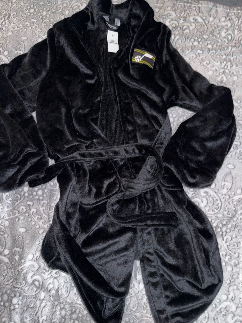 The Northwest Company NBA Black Plush Bath Robe L/XL NWT